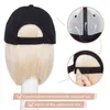 Bola bonés peruca chapéu feminino casual boné de beisebol curto reto moda punk bonnets kpop snapback bonnet perucas sólidas viseira