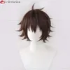 Catsuit Costumes Nu: carnaval Aster Garu Cosplay rouge marron résistant à la chaleur cheveux synthétiques hommes fête Anime perruques + bonnet de perruque