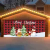 Juldekorationer 185x400cm julgarageportbanner Santa Claus Garage Door Christ Chuld Decoration Xmas Navidad 2024 År 231027