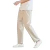 Pantalons pour hommes lâche droite été décontracté respirant long avec mousse hommes taille de bande extensible