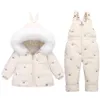 Manteau en duvet d'hiver pour enfants, ensemble de 2 pièces, veste pour fille, combinaison de neige pour bébé, combinaison pour enfants de 14 ans, 2023, 231026