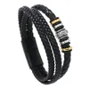 Charm Armband Herrläderarmband Multi-Layer Woven Trend Personlighet Alloy Magnetic Buckle Jewelry Gift