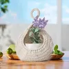 Förvaringspåsar handvävd vägg hängande grönsaksfruktkorg tårtopp växt blomkruka inomhus bärbar kök arrangör container boho dekor