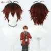 Costumes Catsuit Anime Frieren à l'enterrement Stark Cosplay court rouge noir résistant à la chaleur cheveux synthétiques perruques de fête + bonnet de perruque