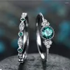 Cluster Ringen 2023 925 Sterling Zilver Ingelegd Emerald Zirkoon Ring Vrouwelijke Kerst Valentijnsdag Hoge Sieraden Gift Groothandel