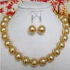 Collier de perle de la mer de 10 mm Natural Yellow Round 18 '' Set 2486