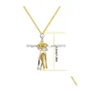 Pendant Necklaces Trendy Couple Hing Necklace Exquisite Gold Sier Color Lovers Women Fashion Chokers Love Witness Jewelry Drop Deliver Dh9Ze