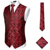 Men's Vests Luxury Mens Vest Jacquard Paisley Formal Suit Waistcoat Tie Set Sleeveless Jacket For Men Chaleco Hombre Gilet Homme 3XL