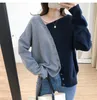 Maglieria da donna Stile giapponese coreano Patchwork Irregolare Chic Ragazza Autunno Cardigan Maglione lavorato a maglia Camicie Moda Donna Primavera Casual