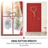 Decorative Flowers Love Wreath Rustic Rattan Hanging Party Supplies Xmas Christmas DIY Garland Heart Ring Wall