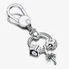 100% 925 Sterling Silver Key Rings Moments Small Bag Charm Holder Gift Set Fit Original European Charms Dangle Pendant Fashion Wom259y