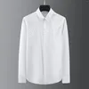 Men's Casual Shirts Autumn And Winter Front Rear Czech Rhinestone Stamped Shirt Long Sleeve Slim Fit Top