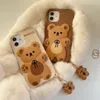 Чехлы для мобильных телефонов Мультяшная милая 3D-кукла-кукла-медведь с высококачественным силиконовым чехлом подходит для iPhone 14 13 12 Mini 11Pro MAX XS XR 7 8plus SE2020, чехол для телефона 231026