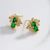 Stud Earrings Mafisar Trendy Pink/Blue/Green/Black Crystal Wedding Jewelry Luxury CZ Pave Setting Bee For Women Brinco