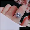 Band Rings For Women Bridal Trendy Jewelry Engagement Ring White Gold Color Drop Delivery Dhwts