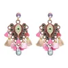 Stud Juran Big Colorful Bohemian Tassel Earrings Statement Smycken grossist vintage etnisk kristall lång fransande örhängen oorbellen 231026