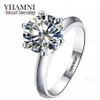 Yhamni Real Pure White Gold Ring 18KRGP Stampringar Set 3 Carat Cz Diamond Wedding Rings for Women Ring R1688238M