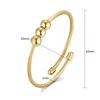 Bangle 18K Gold Color Cable Wire Round Charm Manschettarmband för kvinnor unisex rostfritt stål kärlek set klassiska smycken 231025