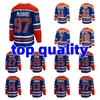 Nya ankomsthockeytröjor #97 Connor McDavid Wayne Gretzky Leon Draisaitl Zach Hyman Home Away Player Jersey - Blue Orange Dark Blue