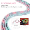 Jump Ropes Soft Pärled Rope Nonslip Handle Justerbar TangleFree Segmenterad Fitness Hoppning Håller Fit Training Spela Y231027