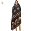 Abbigliamento etnico Vendite esclusive Sciarpa di cotone da donna africana Ricamo di fiori Dubai Turbante islamico Copricapo Morbido BW-111