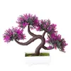 Dekorativa blommor mini konstgjorda växter bonsai simulerade trädkrukta falska bordsprydnader för heminredning