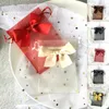 Gift Wrap 10PcsLot Organza Gift Bags Transparent Drawstring Pouch Storage Jewelry Organizer Earring Packaging Party Candy Bag With Ribbon 231027