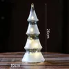 Juldekorationer Julkristall LED Light Tree Santa Claus Snowman Rotating Sculpture Window Paste Sticker Winter Party Home Decoration 231026