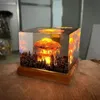 Decorative Objects Figurines Nuclear Explosion Bomb Mushroom Cloud Lamp Flameless For Courtyard Living Room Decor 3D Night Light Rechargeable 231027