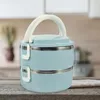 Dinnerware Double Layer Insulated Lunch Box Office Bento Container Containers Students Travel Silica Gel Work Tiffin For