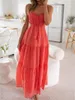 Vestidos casuais hirigin mulheres verão boho recorte vestido longo sem mangas em camadas ruched cami flowy tie back beach sundress