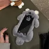 Cajas de teléfonos celulares Lindo animal koala suave y esponjoso estuche para teléfono de felpa adecuado para iPhone 15 14 13 12 Pro Max 15pro niña cubierta térmica de dibujos animados 231026