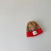 CAPS HATS Fashion Randig Kids Knit Hat Boys Beanie Cap Girls Bonnet With Label Korean Style Winter Autumn Spädbarn Baby Accessories 231027