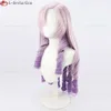 Trajes de Catsuit Youtube Vtuber Hyakumantera Salome Cosplay 80cm Longo Gradiente Roxo Resistente ao Calor Perucas de Festa de Cabelo Sintético + Peruca Cap