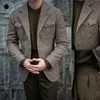 Herrenanzüge Blazer Vintage Business Männer Slim Fit Tweed Herringbone Smoking Bräutigam für Hochzeit Kerbe Revers Jacke Männlicher Blazer 231027