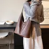Evening Bags Fashion 2pcs/set Design Leather Shoulder Bag For Women 2023 Winter Tend Female Simple Big Underarm Hobos Handbags And Purses