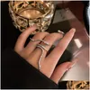 Bandringar Fashion Cool Snake Shape Rings for Women Bijoux Justerbara Crystal Weddings Party Jewelry Drop Delivery Jewelry Ri Dhgarden Otqb4