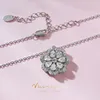 Vinregem 18K or blanc fleur laboratoire créé saphir pierres précieuses romantique pendentif colliers 925 en argent Sterling bijoux fins cadeaux