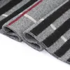 Lenços clássicos xadrez homens cachecóis inverno quente cashmere lenço macio para homens negócios casuais lenço preto cinza lenços de seda 30 * 180cm 231026