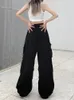 Kvinnor Pants Capris Houzhou Harajuku Parachute Pants Y2K Streetwear Wide Leg Baggy Cargo Byxor Female Hippie Korean Edgy Style Jogging Sweatpants 231027