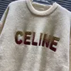 Ce23ss Frühling/Sommer New Line Unisex-Pullover mit langen Ärmeln und vielseitigem Rundhalsausschnitt mit aufgestickten Perlen und Buchstaben auf der Brust