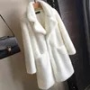 Women's Fur Faux Women Mink Coat Solid Female Turn Down Collar Winter Warm Fake Lady Casual Jacket 231026