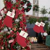ギフトラップイヤークリスマスソックスレッドスノーフレークアルファベット文字ホームクリスマス231027のための木の装飾を編み込む