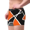 Cuecas modernas padrão laranja padrões geométricos calcinha de algodão cueca masculina impressão shorts boxer briefs