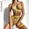 Seksi Set Ellolace Floral Lingerie Luxury Dantel Narin iç çamaşırı sansürsüz seksi jart