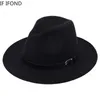 Breda Brim Hats Bucket Classic British Fedora Hat Men Women Imitation Woolen Winter Feel Fashion Jazz Chapeau Wholesale 231027