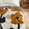 بطانيات Nordic Ins Style متبكلة مخملية بطانية الكرتون زهرة متعددة الأريكة عارضة الأريكة غطاء السرير نهاية السرير