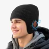 Rüzgar geçirmez için kulaklık ile Bluetooth uyumlu Beanie Şapka Kış Kapağı Jogging Beralar