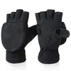Children's Finger Gloves Windproof Convertible Flip Top Gloves Winter Warm Mittens Half Finger Gloves with Flap Cover For Man Women Kids Children 231026