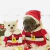 Dog Apparel K5DC Christmas Costume Clothes Santa Winter Suit Red Hat Skin Friendly Fashion Pet Supplies